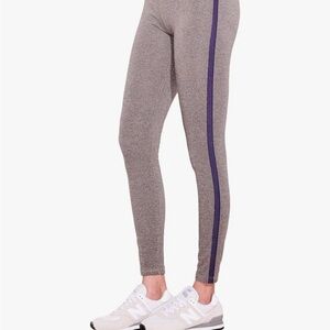 Sundry Heather Gray Leggings with Navy Stripe